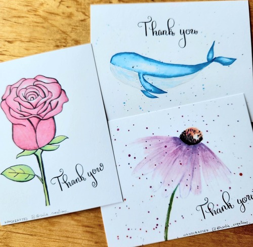 Handcrafted thank you notes